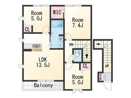 シャーメゾン紀水Ⅲ(3LDK/2階)の間取り写真
