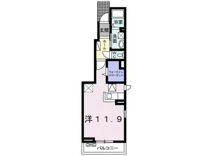 SOLARE(ワンルーム/1階)の間取り写真