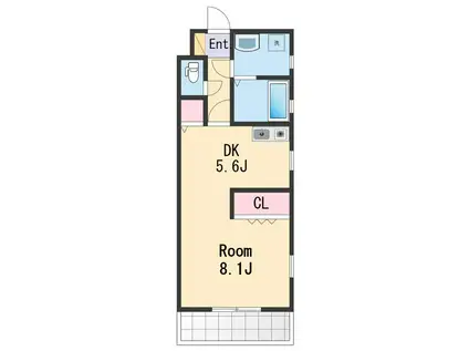 パレ・フルール(1DK/3階)の間取り写真