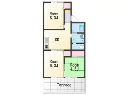 プリシェールK(3DK/1階)の間取り写真