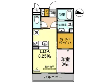 サンテラス吹上(1LDK/3階)の間取り写真