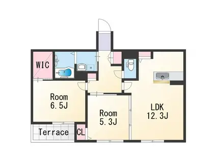 シャーメゾン中島(2LDK/1階)の間取り写真