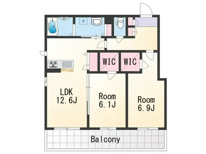 ベレオ和歌山駅東(2LDK/3階)の間取り写真