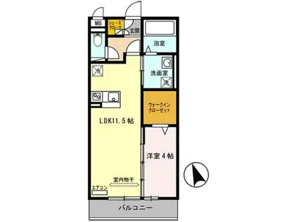 エトワール(1LDK/1階)の間取り写真