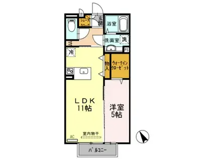 ソフィアルーチェ(1LDK/2階)の間取り写真