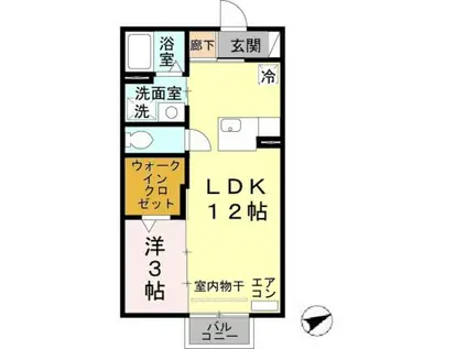 パインズコートⅡ(1LDK/2階)の間取り写真