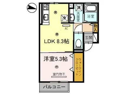 パストラルありえ Ⅱ(1LDK/2階)の間取り写真
