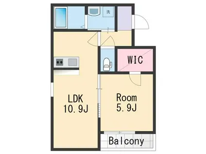 フジパレス和歌山黒田Ⅰ(1LDK/1階)の間取り写真