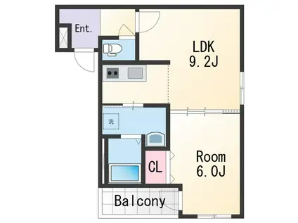 フジパレス和歌山美園(1LDK/3階)の間取り写真