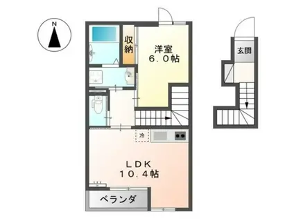 サンコート砂山(1LDK/2階)の間取り写真