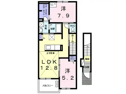 プレミアムガーデンⅡ(2LDK/2階)の間取り写真