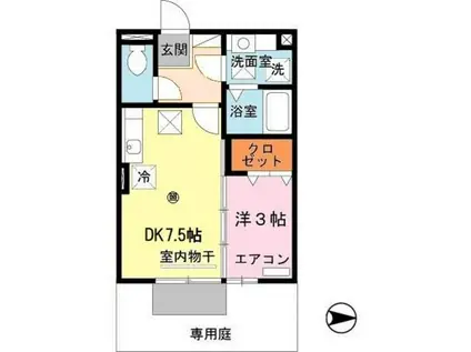 シャン・ルミエール(1DK/2階)の間取り写真