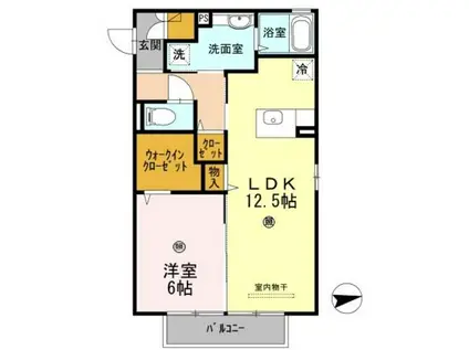ヴェルデ(1LDK/2階)の間取り写真
