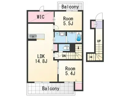 和歌浦ガーデンテラス(2LDK/2階)の間取り写真