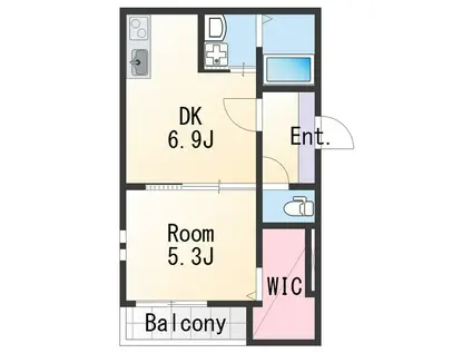 フジパレス北新金屋丁(1DK/2階)の間取り写真