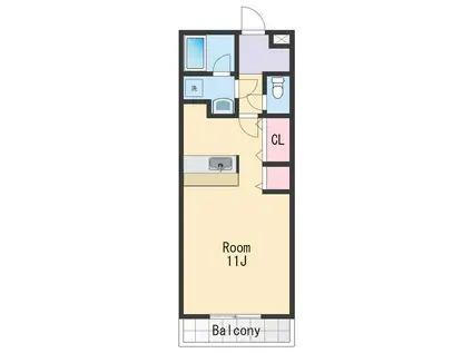 レジデンス四ヶ郷(ワンルーム/1階)の間取り写真