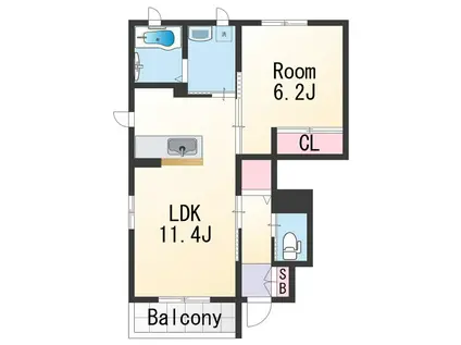 ガーデンハイツ(1LDK/1階)の間取り写真