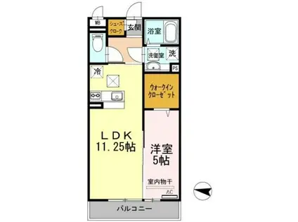 SERENO黒田(1LDK/1階)の間取り写真