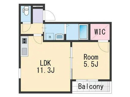 フジパレス和歌山木広サウス(1LDK/1階)の間取り写真