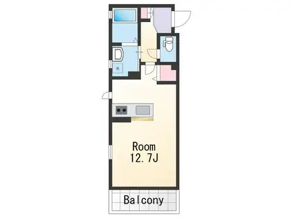 ジュリアード松江(1LDK/2階)の間取り写真