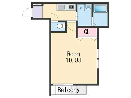 フジパレス中之島サウス(1K/3階)の間取り写真