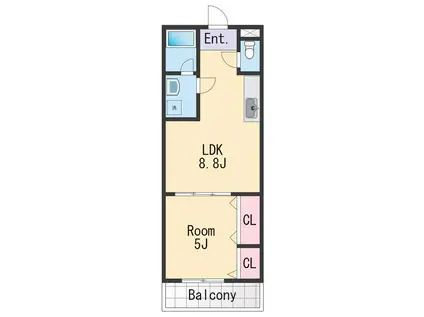 ラフィーネ石本(1LDK/1階)の間取り写真