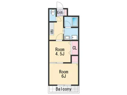 アスリートONE(2K/1階)の間取り写真