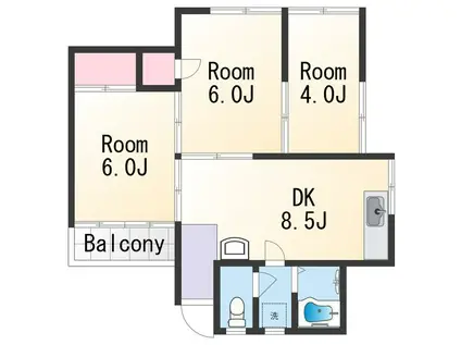 和歌山電鐵貴志川線 田中口駅 徒歩3分 1階建 築65年(3DK)の間取り写真