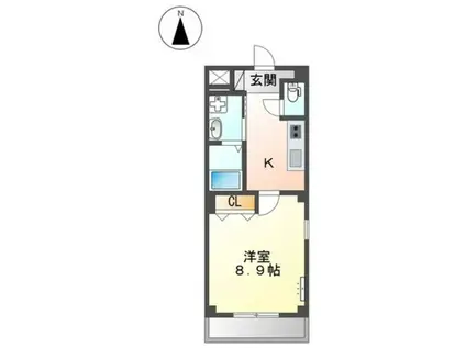 フルハウス黒田Ⅰ(1K/2階)の間取り写真