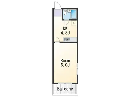 メゾンベル(1DK/3階)の間取り写真