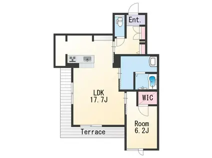 アリエス十三番丁(1LDK/1階)の間取り写真