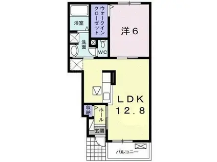 アンベリール ヴィラ(1LDK/1階)の間取り写真