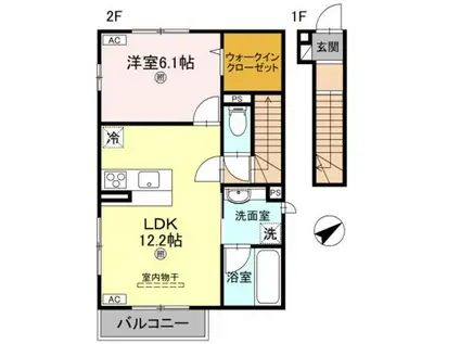 ステラ ルーチェ(1LDK/2階)の間取り写真