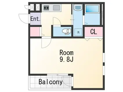 フジパレス木広町(1K/2階)の間取り写真