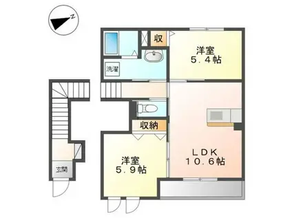 レゴリス(2LDK/2階)の間取り写真