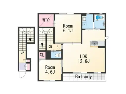 フロントパディTWIN(2LDK/2階)の間取り写真