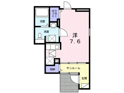 セトル・コンチェルト(ワンルーム/1階)の間取り写真