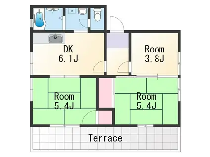 フレグランス小林(3DK/1階)の間取り写真