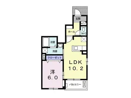 セイバリーブリーズ(1LDK/1階)の間取り写真