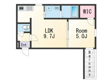 フジパレス和歌山黒田Ⅱ番館(1LDK/3階)の間取り写真