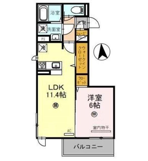 D-ROOM宇須 輝(1LDK/3階)の間取り写真
