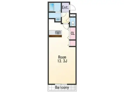 アーバンパレス中之島(ワンルーム/2階)の間取り写真