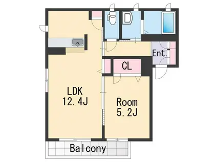 シャーメゾン日前(1LDK/1階)の間取り写真