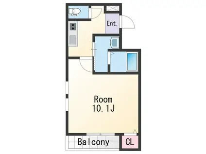 フジパレス木広町(1K/1階)の間取り写真