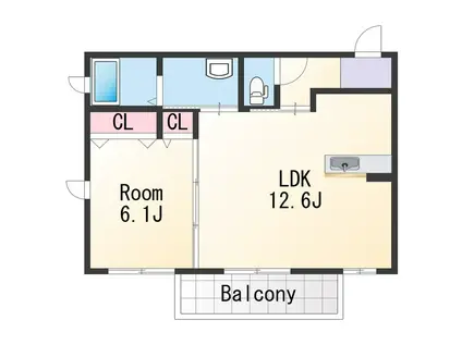 シャーメゾン田中口(1LDK/1階)の間取り写真