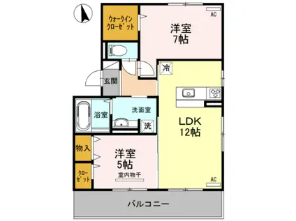 コモド・アイ(2LDK/3階)の間取り写真