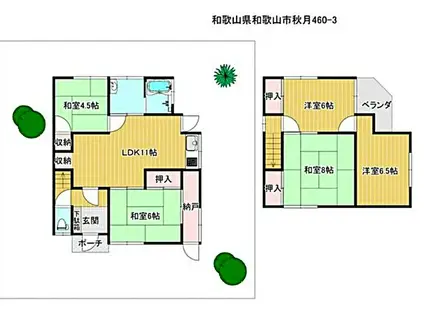 和歌山電鐵貴志川線 日前宮駅 徒歩5分 2階建 築51年(5LDK)の間取り写真