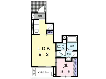 ガーデンコート(1LDK/1階)の間取り写真