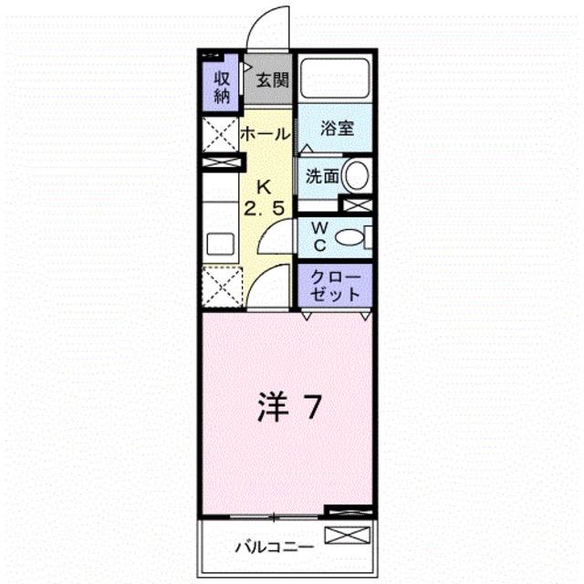 パルティシオン(1K/2階)の間取り写真