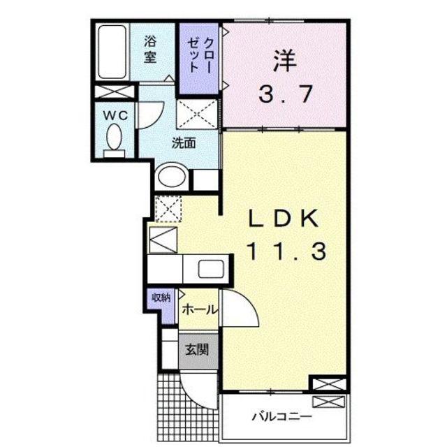ハーベストホーム壱番館Ⅱ(1LDK/1階)の間取り写真